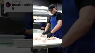 Breaking a whole chicken with a 14 inch butcher's knife!! #beef #chicken #toronto #canada #butcher
