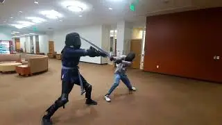 Longsword sparring with Gabe! Kadlus(blue) v. Gabe(grey)