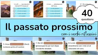ITALIAN PASSATO PROSSIMO w/ REFLEXIVE VERBS CONJUGATION QUIZ - Level A2 / B1 - Intermediate Italian
