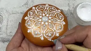Mandala Rock Painting with Amber Effect | Step by Step Real-Time Tutorial | Relaxing Artwork