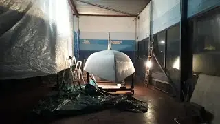 fairing and priming the whole hull.