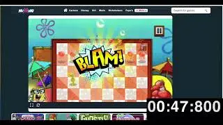Larry All Pieces World Record- 1:36.400- Spongebob Bikini Bottom Chess