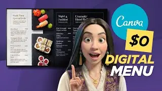 Design Animated Digital Sushi Menu in Canva n Display on TV in 12 Minutes for Free. DIY Guide Part 1
