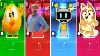 Where's Chicky VS Blippi VS Incredibox Sprunki VS Bluey Bingo - Tiles Hop EDM Rush  