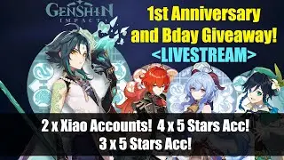 Genshin Impact - CGO Livestream 1st Year Anniversary Giveaway 5 Stars accounts Part 2