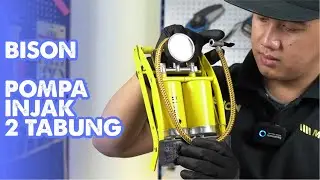REVIEW & TEST BISON POMPA INJAK 2 TABUNG ALAT ISI ANGIN BAN SEPEDA MOTOR FOOT PUMP