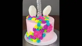 Cute pink unicorn cake decorating tutorial