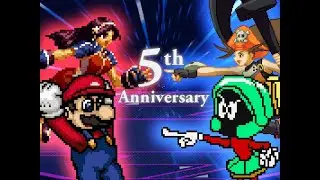 SK MUGEN - Super Mario & Athena Asamiya vs Marvin & May: 5th Anniversary Special