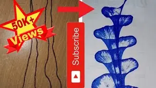 How to make a flower using thread--Thread painting for kids