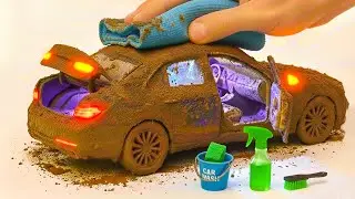 The surreal cleaning process of a 1:24 Maybach S280 Car After an Extreme Off-Road Adventure 🔥