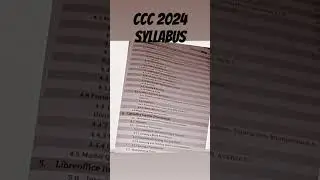 #ccc syllabus 2024#ccc#new syllabus ccc