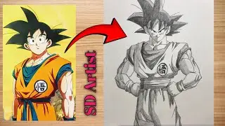How to Draw Goku 🔥 Full Body Sketch | Step by Step Beginners | Easy Anime Goku Pencil Drawing |