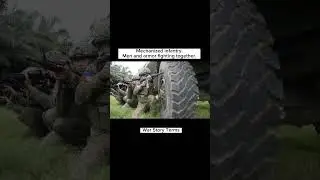 Mechanized infantry. Men and armor fighting together. War story terms.