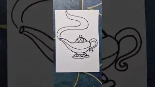 magic lamp drawing, genie lamp drawing, how to draw magic lamp