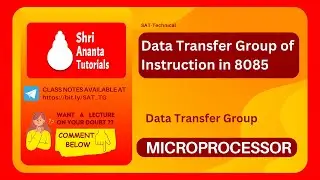 Data Transfer group Instructions in 8085 Microprocessor I Shri Ananta Tutorials -Technical