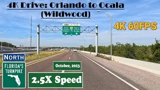 4K Drive: Orlando to Ocala (Wildwood).  Florida's Turnpike North