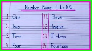 Number names 1 to 100 in english | One to hundred spelling | Learn counting 1 to 100