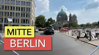 Driving in downtown Mitte Berlin Germany 4K