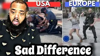 AMERICAN REACTS to How American Police Compare To The Police In Europe