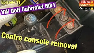 VW Mk1 Centre console removal. Volkswagen Cabriolet Mk1 centre console removal.