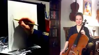 Salute d'Amour, Edward Elgar; cello + painting - Irina Desmond