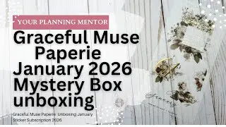 Unboxing Graceful Muse Paperie January 20256 Mystery Sticker Kit - Turning the Page