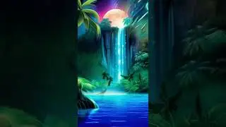Tropical Dreamscape: A Moonlit Waterfall Oasis | Heart to Heal