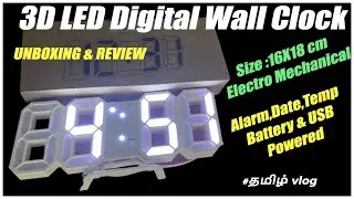 Clock unboxing digital alarm clock  setting review| Led Digital Wall Clock |#vinothfirstlooks #clock