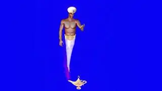 Aladdin Lamp Cartoon Green Screen // Gn screen