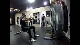Smart Fitness - Bench seated single arm rotational band press