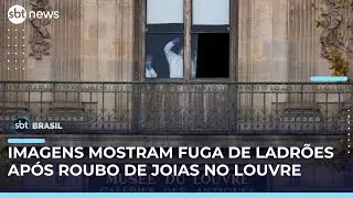 Roubo no Louvre: Novas imagens mostram fuga de ladr&otilde;es com joias; a&ccedil;&atilde;o durou 7 minutos | #SBTBrasil