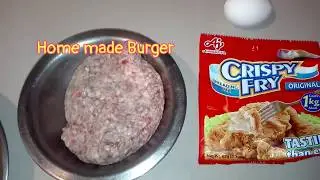 burger patty using Crispy fry and giniling na baboy