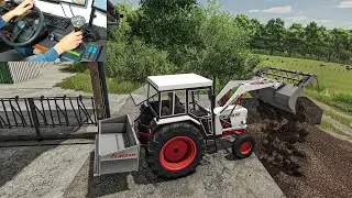 Cleaning Cow Barn with Old tractor | Hori Farming Control System gameplay - FS25