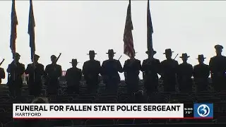 Video: Law enforcement from all over attend CT State Police sergeant's funeral