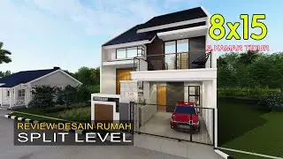 Desain Rumah Minimalis Modern Split Level Lahannya Maksimal Ruangnya di Lahan 8x15 meter