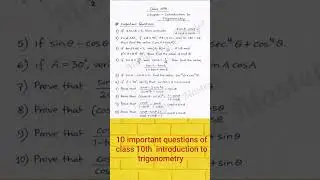 🫴10 important questions of trigonometry.#trigonometry# exampapaer#class10thpaper