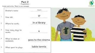 Movers 2 - Test 1 - Part 2 - Listening with Answer Booklet