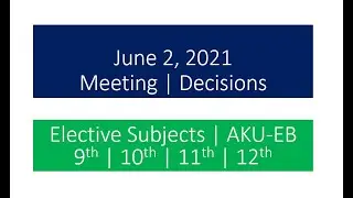 Let's reflect June 2 meeting decisions