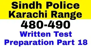 Sindh Police Karachi Range 480-490 Written Test Preparation Part 18 2022