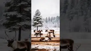 #relaxing #wintersounds #reindeers#snow#animalsshorts  @naturelovershortsc2g