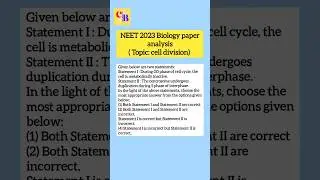 NEET 2023 biology paper analysis #neet2024preparation