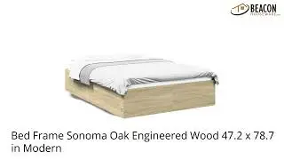 Bed Frame Sonoma Oak Engineered Wood 47.2 X 78.7 in Modern