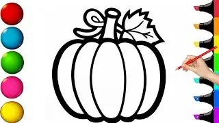 How to Draw and Color a Halloween Pumpkin | Easy Pumpkin Drawing for Kids