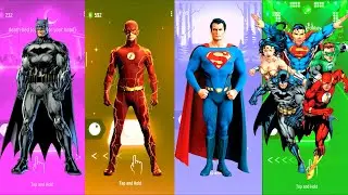 Batman 🆚 Flash 🆚 Superman 🆚 Justice League | DC Heroes | Tiles Hop Fun Ball