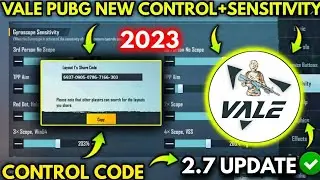 VALE PUBG New 2.7 Sensitivity Settings/ Vale Pubg Control Code | PUBG MOBILE