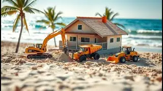Brika RC | Building a Beach House with RC Construction Vehicles