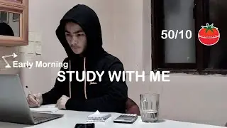 Real Time 2-Hour Study With Me : 50/10 Pomodoro  - Background Noise (No Music)