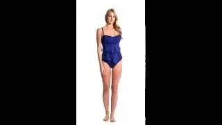 Sunsets Solid Underwire Bandeau Tankini Top (E/F/G) | SwimOutlet.com