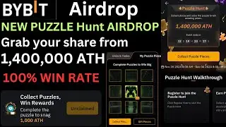 Bybit New puzzle Hunt Airdrop😱| 1,400,000 Jackpot with 100% wining Rate