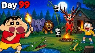Shinchan Surviving 99 Days in the Forest! 😰|| Shinchan Survival Horror Full gameplay|| Roblox viral 